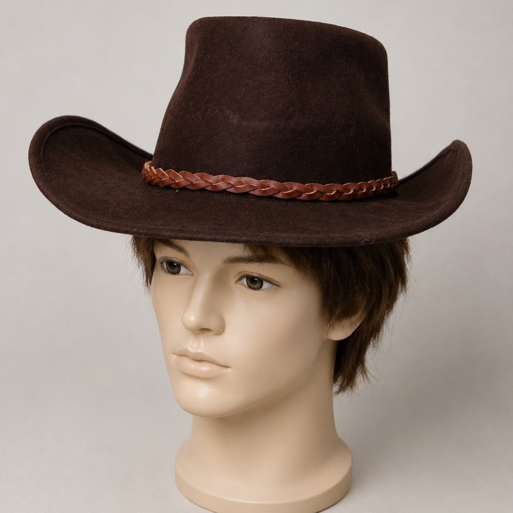 Vintage Goorin Bros of California Lite Felt 100% Wool Hat Wide Brim Fedora Brown
